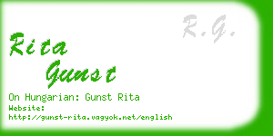 rita gunst business card